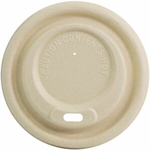 World Centric Compostable Fiber Sip Lids for Hot Cups - Plant Fiber - Natural - 50 Lids/Pack - 20 / Carton