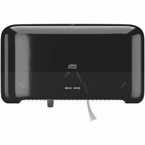 TORK OptiServe Coreless 2-Roll Bath Tissue System - 2 x Roll - 8.2" Height x 5.1" Width x 14.2" Depth - Plastic - Black - Lockable, Refillable, Easy-to-load - 1 Carton