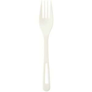 World Centric 6" TPLA Forks - Fork - Fork - Food - Dishwasher Safe - Talc-filled Polylactic Acid (TPLA) - Beige - 24 / Pack