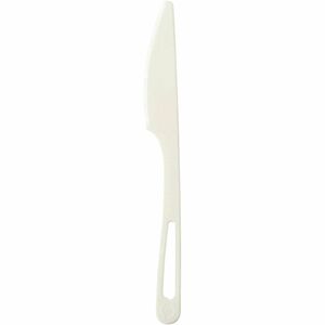 World Centric 6.7" TPLA Knives - Knife - Knife - Food - Dishwasher Safe - Talc-filled Polylactic Acid (TPLA) - Beige - 24 / Pack