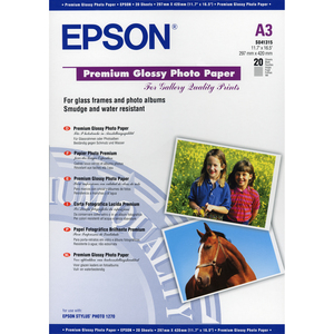 Epson Premium C13S041315 Photo Paper - A3 - 297 mm x 420 mm - Glossy - 20 x Sheet