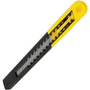 Stanley 9mm Quick-Point Knife - 5.13" Blade Length - Retractable, Snap-off - Plastic - Black, Yellow - 1 Each