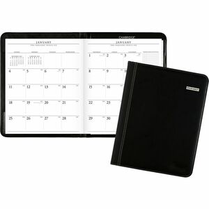 At-A-Glance Executive Padfolio - Monthly - 13 Month - January 2026 to January 2027 - 1 Month Double Page Layout - 9" x 11" Sheet Size - White Sheet - Stapled - Black - Simulat