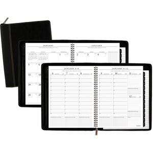 At-A-Glance Executive Appointment Book with Zipper - Large Size - Julian Dates - Weekly, Monthly - 12 Month - January 2024 - December 2024 - 8:00 AM to 5:45 PM - Quarter-hourl