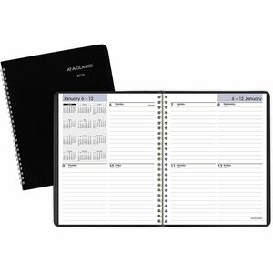 At-A-Glance DayMinder Block StylePlanner - Medium - Julian Dates - Weekly - 12 Month - January 2026 to December 2026 - 1 Week Double Page Layout - 6 7/8" x 8 3/4" Sheet Size -