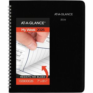 At-A-Glance DayMinder Column StylePlanner - Medium - Julian Dates - Weekly - 12 Month - January 2026 to December 2026 - 1 Week Double Page Layout - 7" x 8 3/4" Sheet Size - Wh