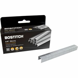 Bostitch B8 PowerCrown 3/8" Staples - 210 Per Strip - 3/8" Leg - 1/2" Crown - Holds 45 Sheet(s) - Chisel Point - Silver - High Carbon Steel - 2" Height x 0.5" Width0.4" Length