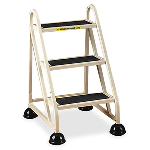 Cramer High-tensile Three-step Aluminum Ladder - 3 Step - 300 lb Load Capacity - 21.5" x 26.5" x 32.5" - Aluminum - Beige