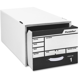 Pendaflex Standard Pull-drawer Letter Storage Boxes - External Dimensions: 24" Width x 12.9" Depth x 10.3"Height - Media Size Supported: Letter - Stackable - White - For File