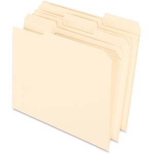 Pendaflex 1/3 Tab Cut Letter Recycled Top Tab File Folder - 8 1/2" x 11" - 3/4" Expansion - Top Tab Location - Assorted Position Tab Position - Manila - Manila - 10% Recycled