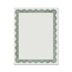 Geographics Blank Award Parchment Certificates - 24 lb Basis Weight - 8.5" x 11" - Inkjet, Laser Compatible - Green with Green Border - Parchment Paper - 25 / Pack