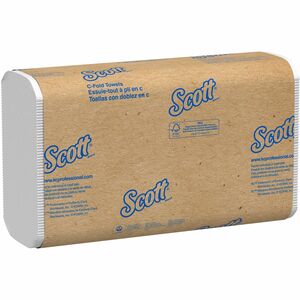Scott Essential C Fold Paper Towels with Fast-Drying Absorbency Pockets - 10.13" x 13.15" - White - Paper - 200 Per Pack - 12 / Carton