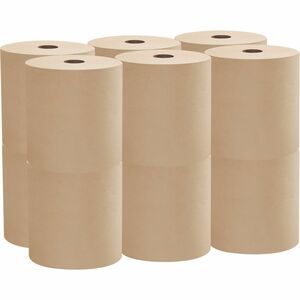 Scott 100% Recycled Fiber Hard Roll Paper Towels with Absorbency Pockets - 8" x 800 ft - Brown, Kraft - Paper - 12 / Carton