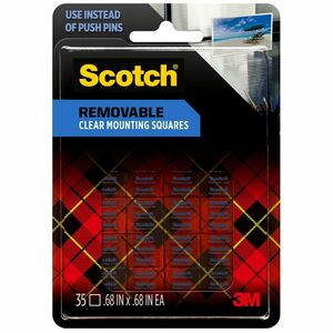 Scotch Mounting Squares - 0.69" Length x 0.69" Width - 35 / Pack - Gray