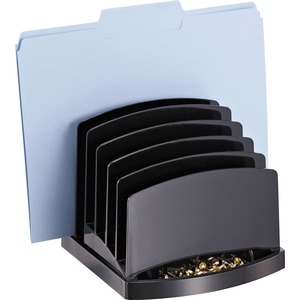 Officemate 2200 Series Incline Sorter - 6 Compartment(s) - 6.37" Height x 7.50" Width x 7.50" Depth - Desktop - Black - Plastic - 1 Each