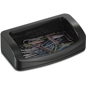 Officemate 2200 Series Business Card/Clip Holder - 1.4" Height x 7.8" Width x 3" Depth - Plastic - Black - 1 Each