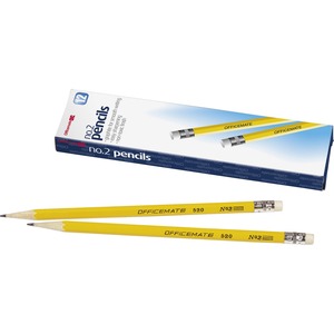 Officemate No. 2 Wood Pencils - #2 Lead - Yellow Wood Barrel - 12 / Dozen