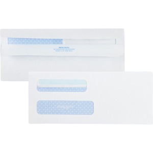 Quality Park No. 8-5/8 Double Window Security Tint Envelopes with Redi-Seal® Self-Seal - Double Window - #8 5/8 - 3 5/8" Width x 8 5/8" Length - 24 lb - Self-sealing - Wove -