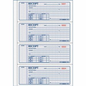 Rediform Receipt Money Collection Forms - 200 Sheet(s) - Book Bound - 2 PartCarbonless Copy - 7" x 2.75" Sheet Size - Assorted Sheet(s) - 1 Each