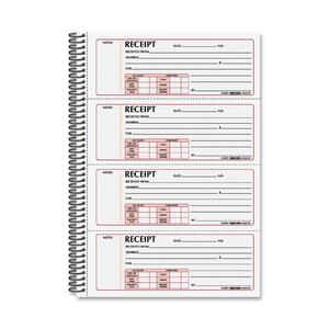 Rediform Money Receipt Book - 300 Sheet(s) - Wire Bound - 2 PartCarbonless Copy - 7.62" x 11" Sheet Size - White - White Sheet(s) - Red Print Color - Blue Cover - 1 Each