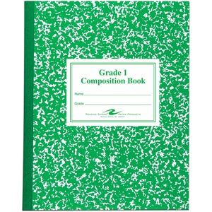 Roaring Spring Grade School Ruled Marble Flexible Cover Composition Book - 50 Sheets - 100 Pages - Printed - Sewn/Tapebound - Both Side Ruling Surface Red Margin - 15 lb Basis