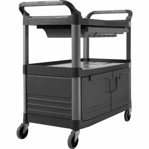Rubbermaid Commercial Instrument Cart - 3 Shelf - 300 lb Load Capacity - 4" Caster Size - 40.60" Width x 20" Depth x 37.75" Height - Gray - 1 Each