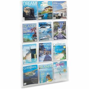 Safco 12 Pocket Magazine Display - 12 Pocket(s) - 49" Height x 30" Width x 2" Depth - Break Resistant - Plastic - 1 Each