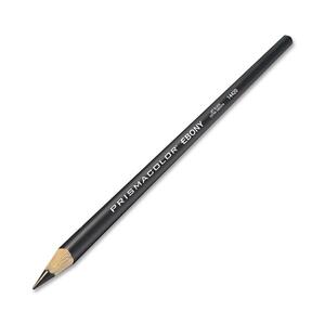 Prismacolor Ebony Sketching Pencil - Ebony Lead - Ebony Wood Barrel - 12 / Dozen