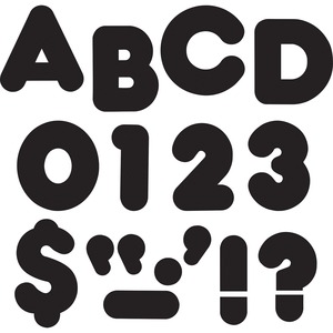 Trend 3" Casual Uppercase Ready Letters - Casual Style - Reusable, Precut - 3" Height x 9" Length - Black - Paper - 1 / Pack