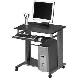 Mayline Mobile Workstation - Rectangle Top - 29.75" Height x 29.75" Width x 23.50" Depth - Assembly Required - Charcoal Black - Steel - 1 Each