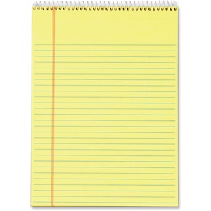 TOPS Docket Perforated Wirebound Legal Pads - Letter - 70 Sheets - Wire Bound - 0.34" Ruled - 16 lb Basis Weight - Letter - 8 1/2" x 11" - 11" x 8.5" - Canary Paper - Perforat