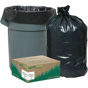 Berry Reclaim Heavy-Duty Recycled Can Liners - Small Size - 10 gal Capacity - 24" Width x 23" Length - 0.85 mil (22 Micron) Thickness - Low Density - Black - Plastic - 500/Car