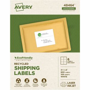 Avery®, Shipping Label, 100 Sheet(s), White, 600 / Box