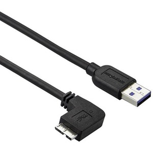 StarTech.com Slim Micro USB 3.0 Cable - M/M - Left-Angle Micro-USB - 0.5m (20in)
