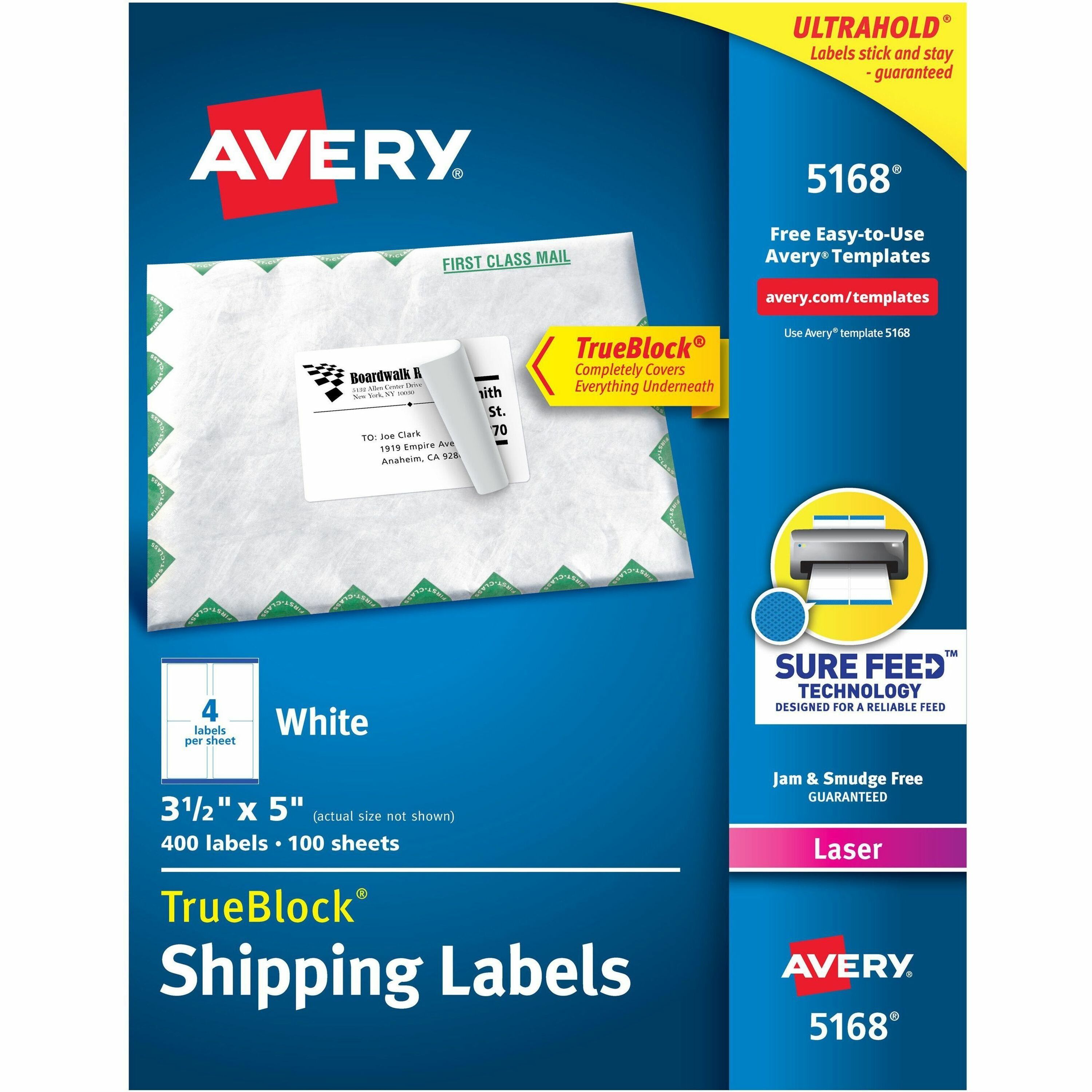 Labels,　Shipping　White　4,　Weatherproof　Laser　x　500/Pack
