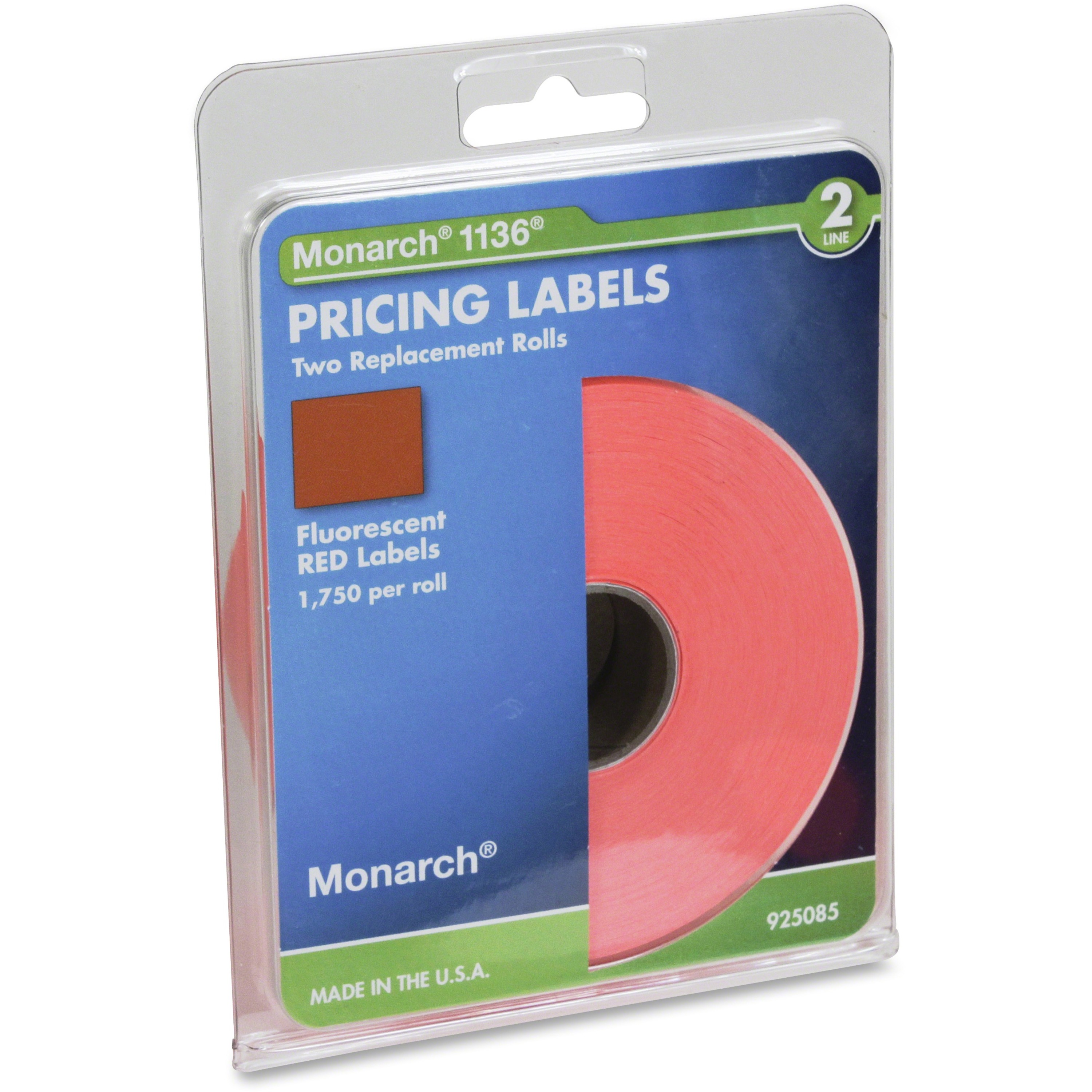 White Monarch Easy-Load 1136 Two-Line Pricemarker Labels 3500/Pack, 5/8 x 7/8 
