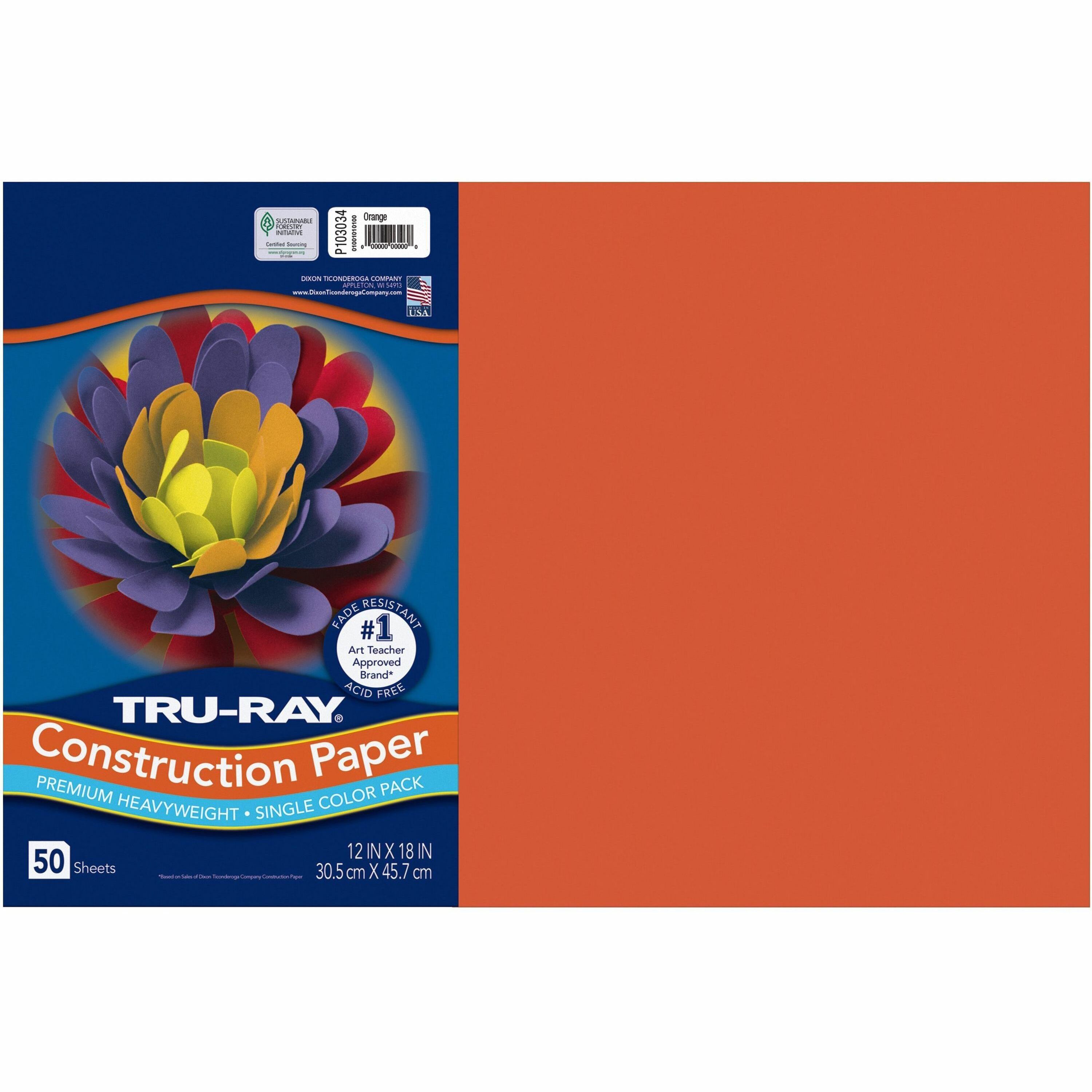 Tru-Ray Construction Paper - Art Project, Craft Project - 12Width x  18Length - 76 lb Basis Weight - 50 / Pack - Almond - Fiber, Sulphite