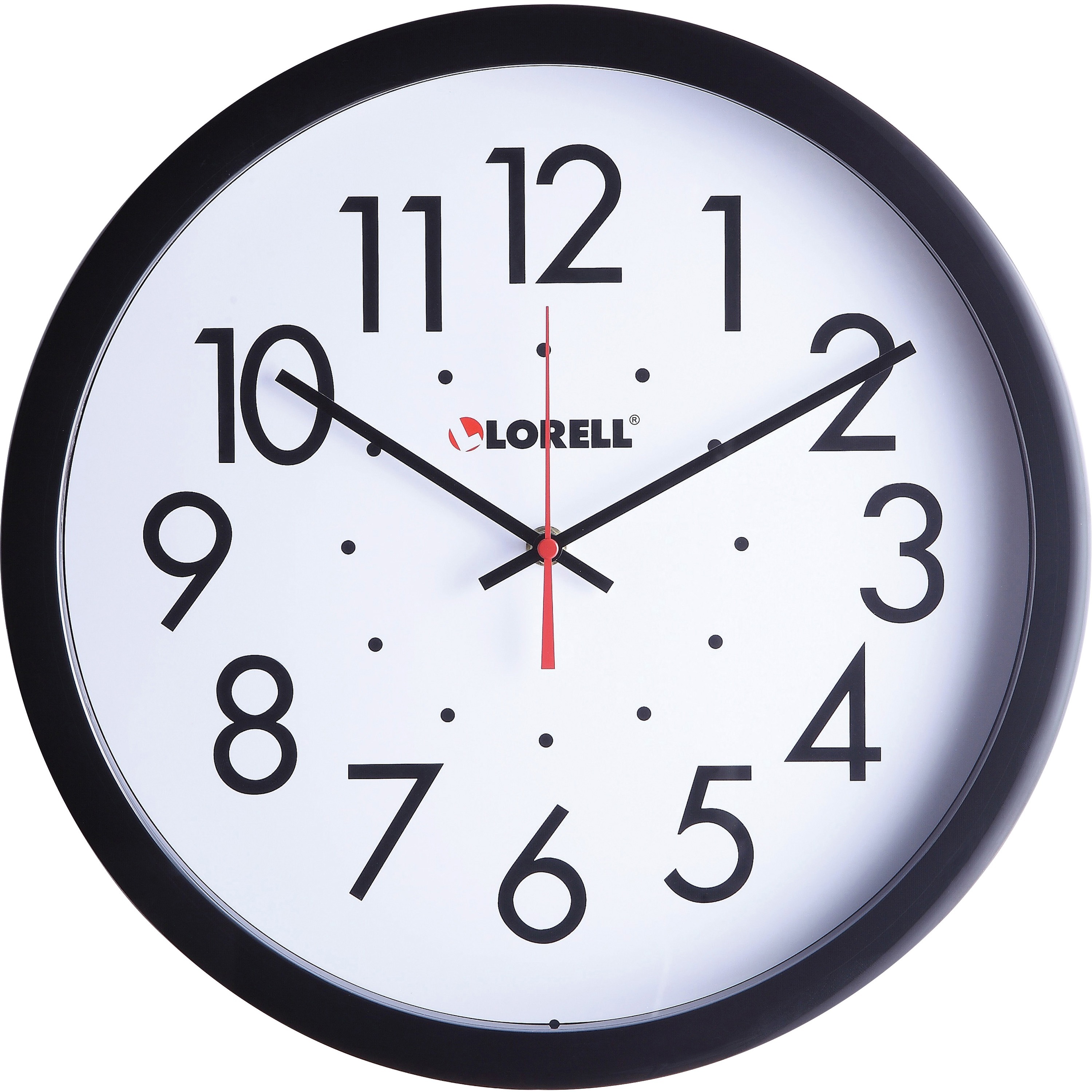Lorell 12" Round Radio-controlled Wall Clock Analog Quartz White Main  Dial Silver/Plastic Case Clocks Lorell ShopBISM