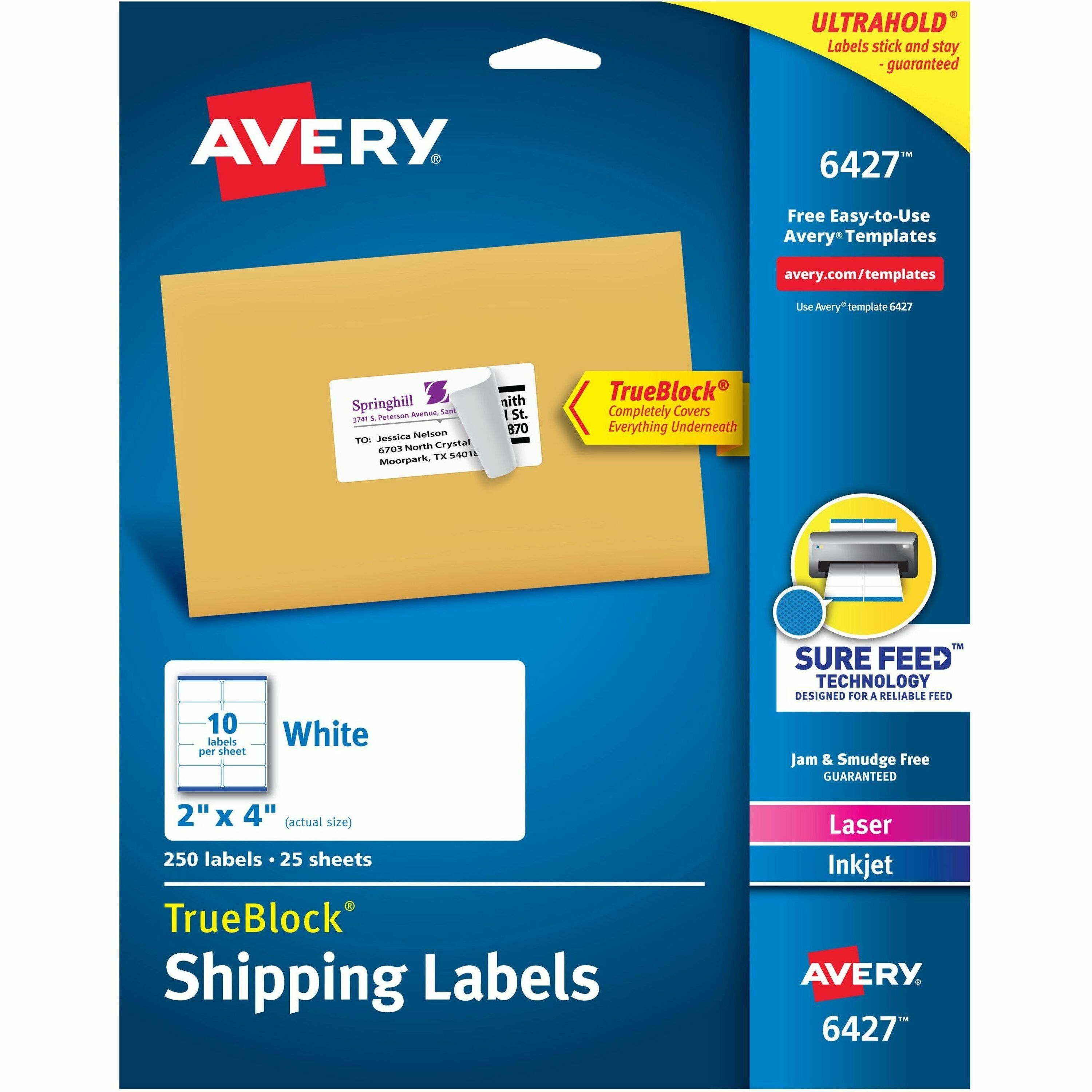 AVE04392 - Avery® Printable Sticker Paper, 8.5 x 11 , Kraft