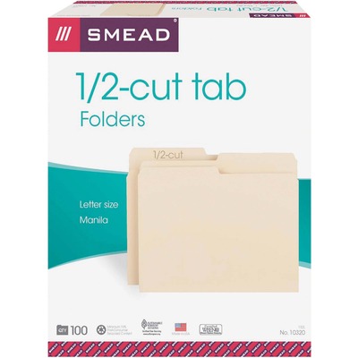 Smead 1/2 Tab Cut Letter Recycled Top Tab File Folder SMD10320