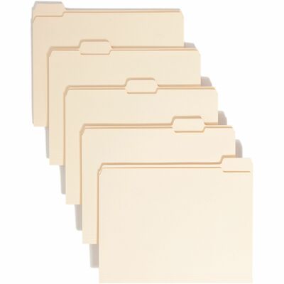 Smead File Folders 1//3 Cut Assorted Reinforced Top Tab Letter Manila 100//Box