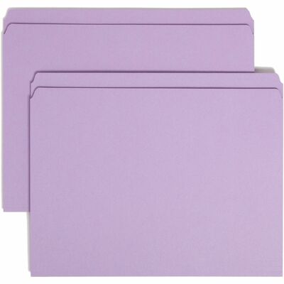 Smead Straight-Cut Tab Folders with Reinforced Tab, 3/4 Expansion