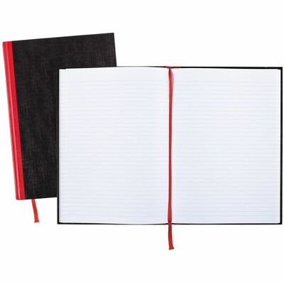 Black N Red Casebound Ruled Notebooks 96 Sheets Sewn 24 Lb Basis Weight 8 1 4 X 11 3 4 White Paper Red Binder Black Cover Heavyweight Cover Hard Cover Ribbon Marker 1 Each Yuletide Office Solutions