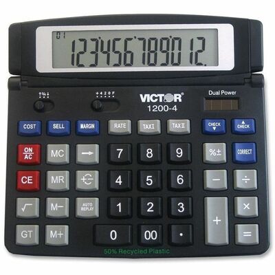 *# Victor Technologies 12-Digit Calculator Desktop,Dual Power,7-1/4x7x1 ...