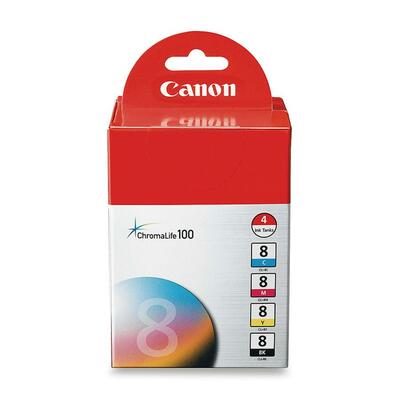 Canon CLI-8 Original Ink Cartridge - Inkjet - Assorted, Cyan, Magenta, Yellow - 4 / Pack CNMCLI84PK