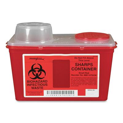 $$ Unimed-Midwest Biohazard Infectious Container for Sharp Objects, 4 ...