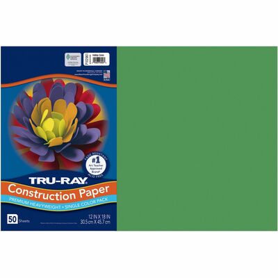 Tru-Ray Construction Paper, 76lb, 9 X 12, Holiday Green, 50/Pack