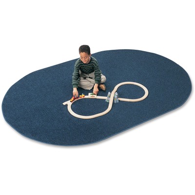 Carpets for Kids Mt. St. Helens Carpet Rug - 11.67 ft Length x 99" Width - Oval - Navy - Nylon CPT2183407
