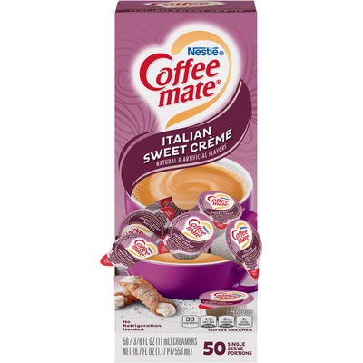 Coffee-Mate Coffee Creamer Italian Sweet Creme - Liquid Creamer Singles - 50/Box