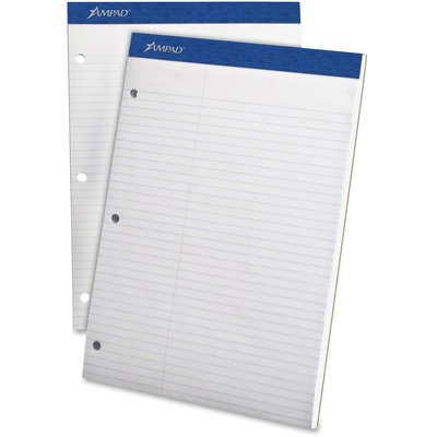 Double Sheets Legal Pad - 8 1/2" X 11 3/4", Canary Yellow, 100 Sheets, 3-Hole Punched & Perforated - View #9